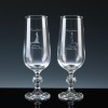 Crystal Gifts 6oz Champagne Flutes Bride Groom, Pair, Silver Boxed